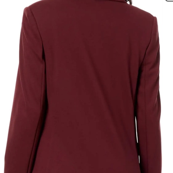 DKNY Foundations 3/4 Ruffled Sleeve Blazer/Jacket Size XS Color is Cabernet - Picture 2 of 6